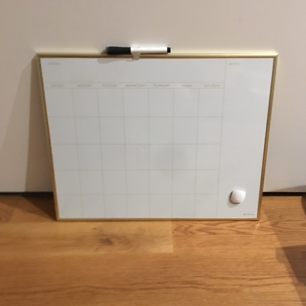 Gold framed Calendar whiteboard